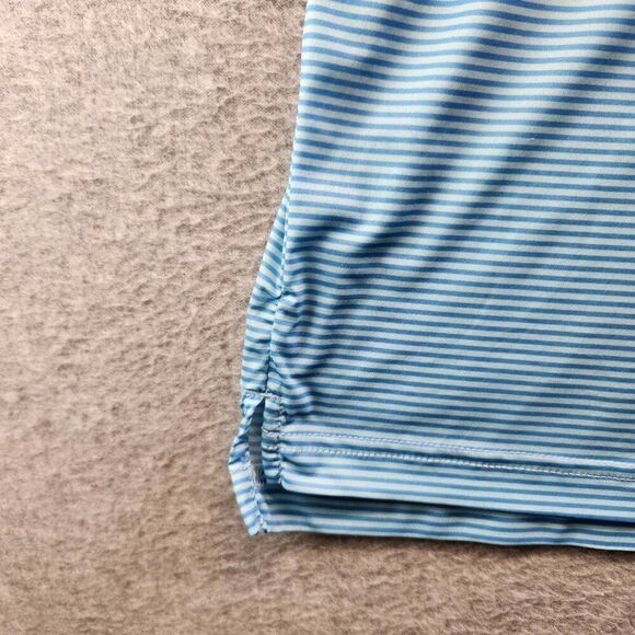 Straight Down Shirt Mens L Blue Striped Golf Performance Polo Ultralightweight - Picture 5 of 12